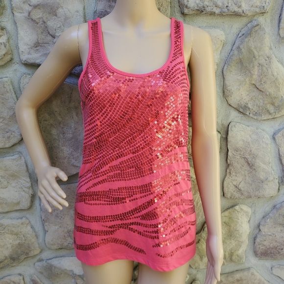 Charlotte Russe Tops - CHARLOTTE RUSSE | Pinkish Sequin Racerback Tank